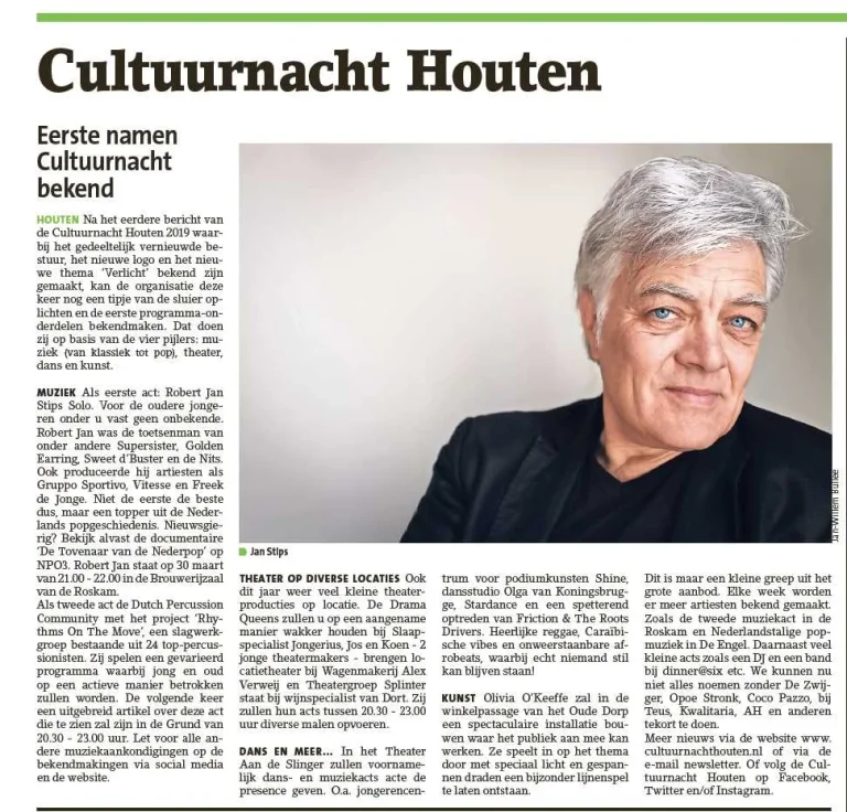 Artikel in 't Groentje, 13 februari 2019
