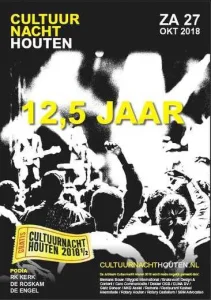 Poster Cultuurnacht Houten jubileumeditie 2018